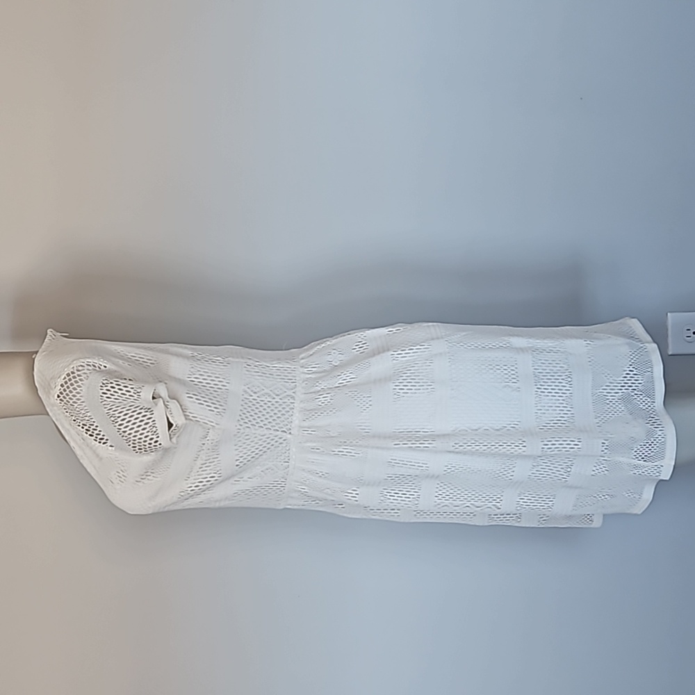 Ann Taylor off white perforated lined dress-8 - Picture 3 of 8